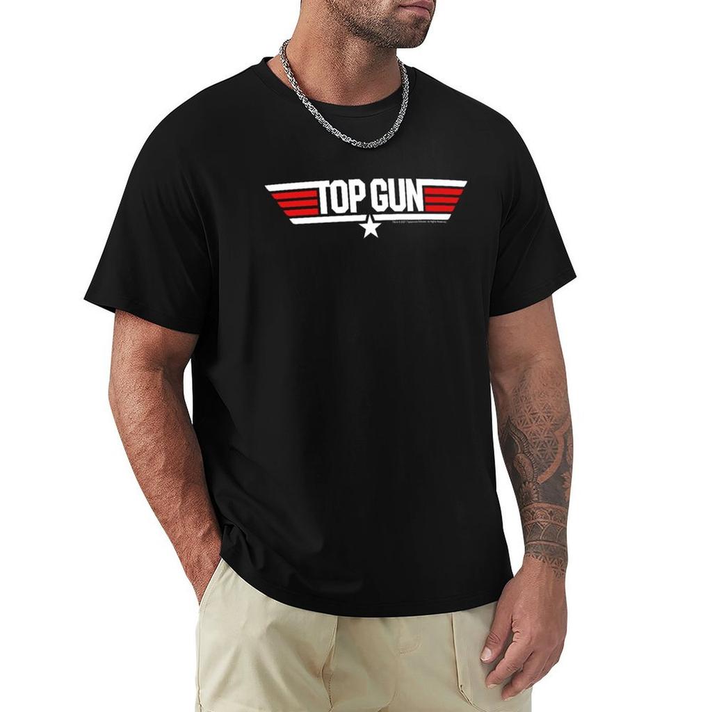 Top Gun Classic Stars & Stripes Retro Movie Logo T-Shirt Sweat Luxury Man Man Clothes for a Boy T Shirts for Men Pack