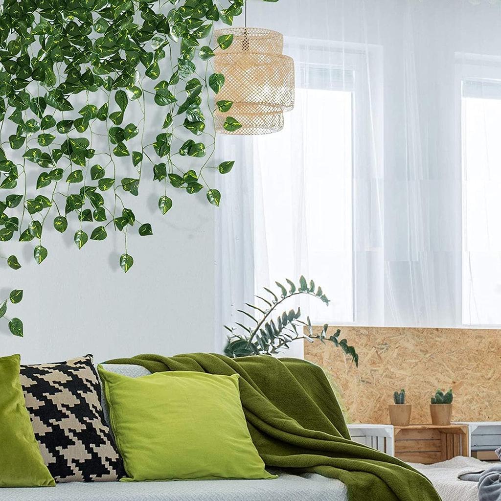 12/24/36 Pcs Artificial Ivy Leaves Garland for Weddings, Parties, and Home Decor - Realistic Greenery Hanging Plant Vine