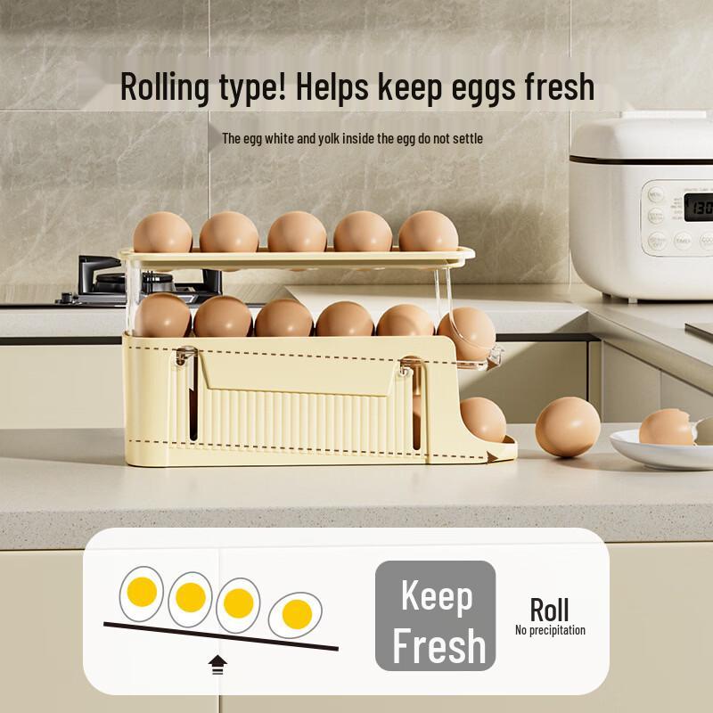 Automatic Rolling Egg Dispenser & Storage Box