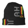 Biihudu Jamaica Lion Skull Beanie Hat - Reggae Dancehall Hip Hop Skullcap With Judah, Green/Yellow/Red Stripe - One Love Cultura
