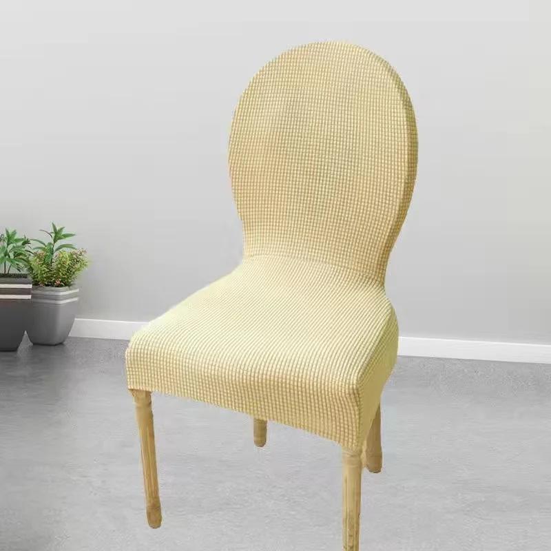 Retro Home Round Back Seat Chair Cover Polar Fleece Slipcovers Protector Case Chair Cover For Room Kitchen Hotel Banquet Cover
