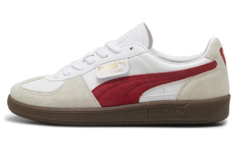 PUMA Palermo Leather PUMA White Vapor Gray Club Red 396464-05 40