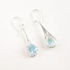 Natural Sky Blue Topaz Gemstone 925 Stamped Silver Jewelry Zircon Earrings 1.86" CZE-7-11