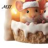 Waterproof PVC Glass Clings Cute Mouse Wall Sticker, Decal, Winter Santa Hat Cartoon Stickers Art Decor, Self-Adhesive Window for Christmas