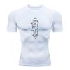 Men's Compression Athletic T-Shirt, Quick Dry Runes Print Breathable Stretchy Workout Top for Gym Jogging Training Casual Sportswear