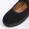 Moda Nuove Scarpe da Donna Tacco Medio Mary Jane Scarpe Singole Retro Tacco Grosso Scarpe di Peluche Cinturino Incrociato Scarpe a Bocca Bassa con Fondo Morbido.