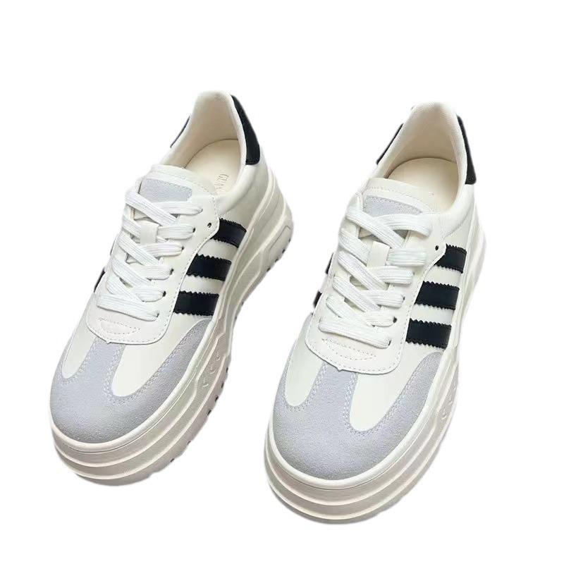 Inner heightening platform German training shoes women's 2025 autumn new Internet celebrity sports shoes casual student board shoes white shoes