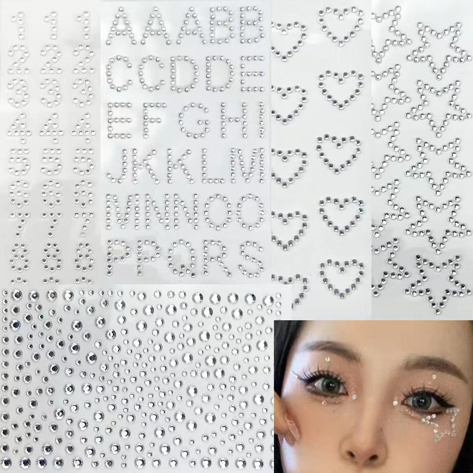 900-Piece Rhinestone Stickers: 15 Colors for Kids' Eye Makeup & Face Decoration