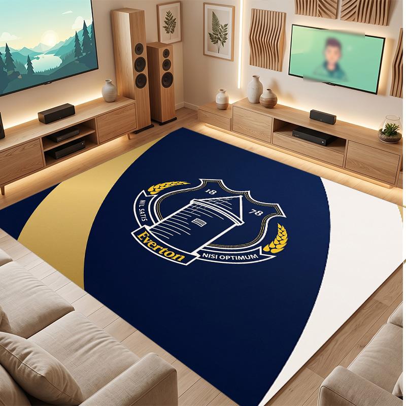 Tappeto in Velluto di Cristallo con Stampa Calcio Everton, Comodo Assorbente d'Acqua Antiscivolo Tappeto per Pavimenti Interni