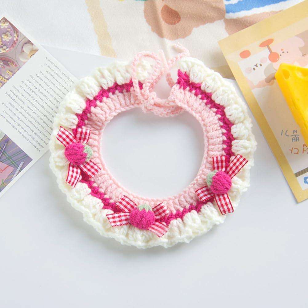 Verstellbares gestricktes Katzenhalsband - Weiches, sich öffnendes Kätzchen-Halsband mit Sicherheits-Schnalle zum Aufbrechen für bequemes Tragen des Haustiers