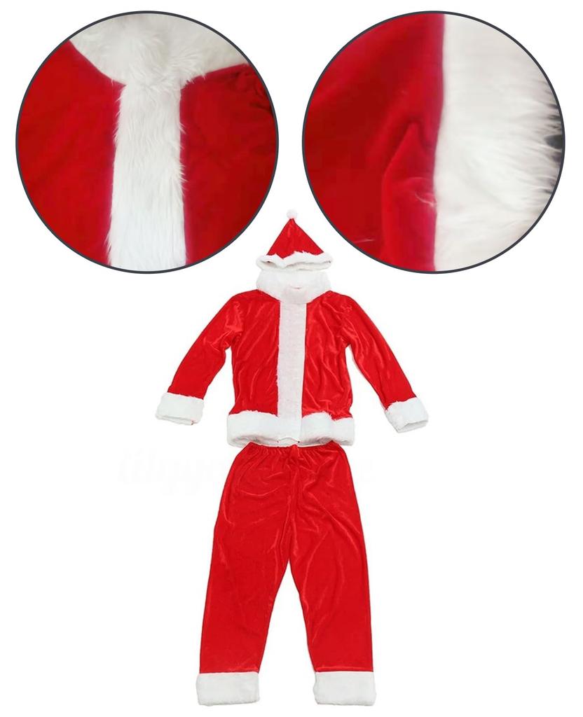Santa Claus Costume Deluxe Thick Adult Santa Christmas Long Party Santa Suit [NOKIJP] 11-Piece Set, Fabric, Size, Cosplay, Outfit, Reindeer, Men's,