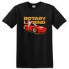 Rotary Legend Car T Shirt Graphic Tee with Cool Racing Design and Cartoon Style