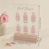 Acrylic Nail Shapes Display Board, Static Artwork Sign for Salon Counter Decor, Mannequin Finger Tips & Nail Shape Identification Guide