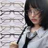 Y2K Harajuku Retro Small Square Frame Glasses for Women Metal Eyeglasses Clear Reading Spectacle Blue Light Blocking Eyewear