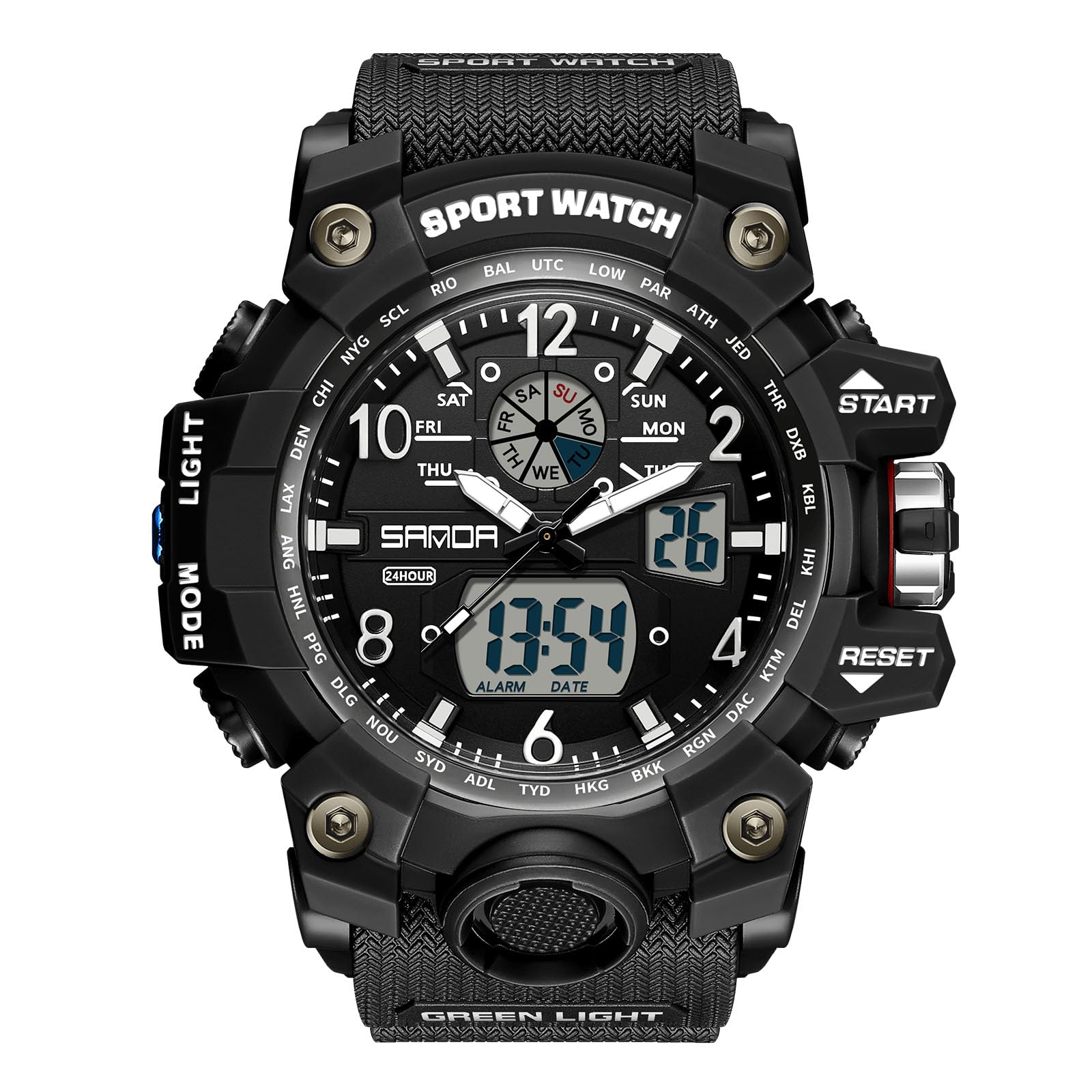 

RORIOS Men s Digital Watch with Date Display, Quartz Movement, Luminous Display, Lightweight, Waterproof, Perfect for Work or Commuting, Stylish,