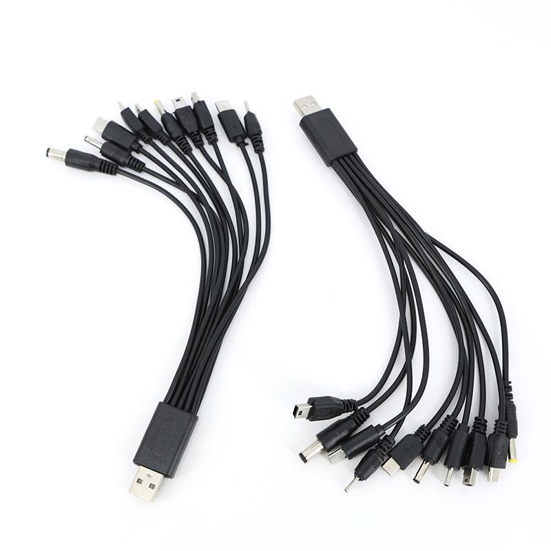 20cm 10 in 1 Micro USB DC Mobile Phone Charger Adapter Plug Usb power charging Cable Wire Cord for Phone Universal
