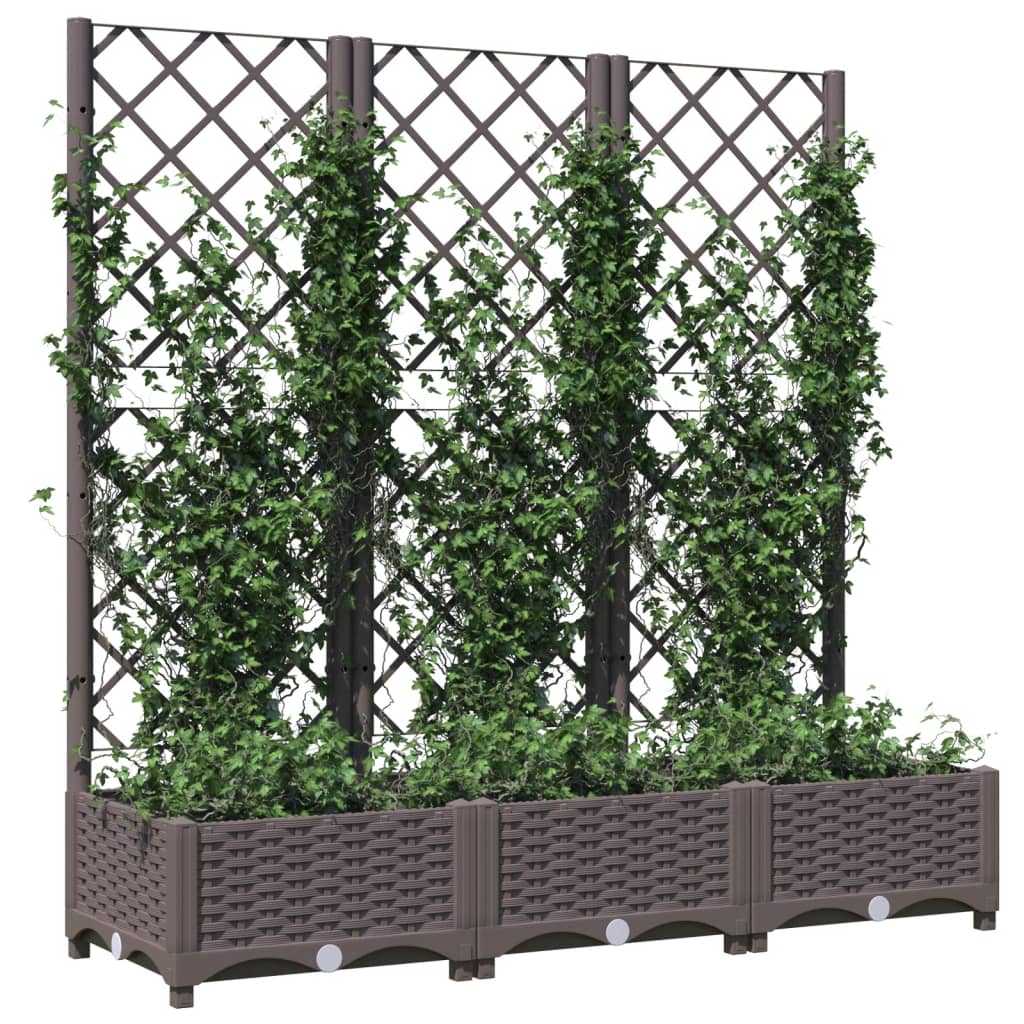Vidaxl Donica Ogrodowa Z Kratką, Brązowa, 120X40X121,5 Cm, Pp