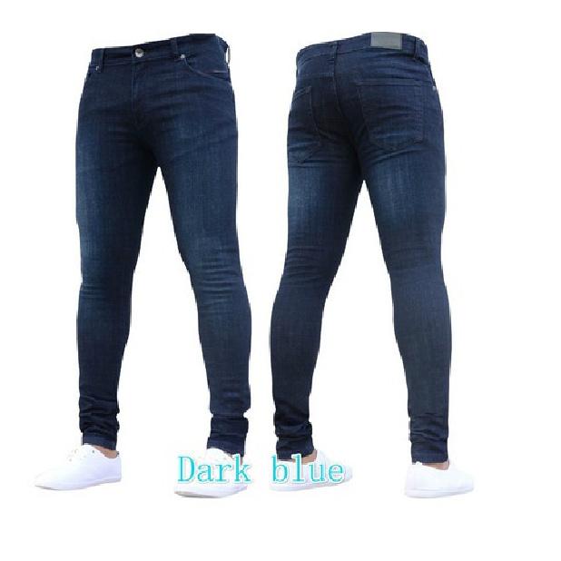 European And American Style Men'S Tight Fitting Solid Color Denim Shorts