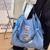 AAGWW Pole and Chain Eco Bag, Tote Bag, Embroidered, Shopping Bag, Travel Bag, Foldable, Storage, Large Tote Bag, Nylon