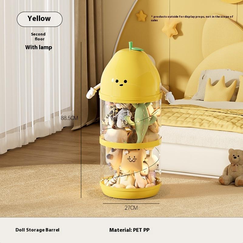 Large Capacity Storage Bucket Transparent Large Children's Toy Storage Box Plush Toy Debris Storage Tube HomeSupplies