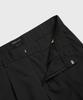 LEMAIN SECOND Single-Pleat Semi-Wide Hidden Elastic Waist Slacks [Black]