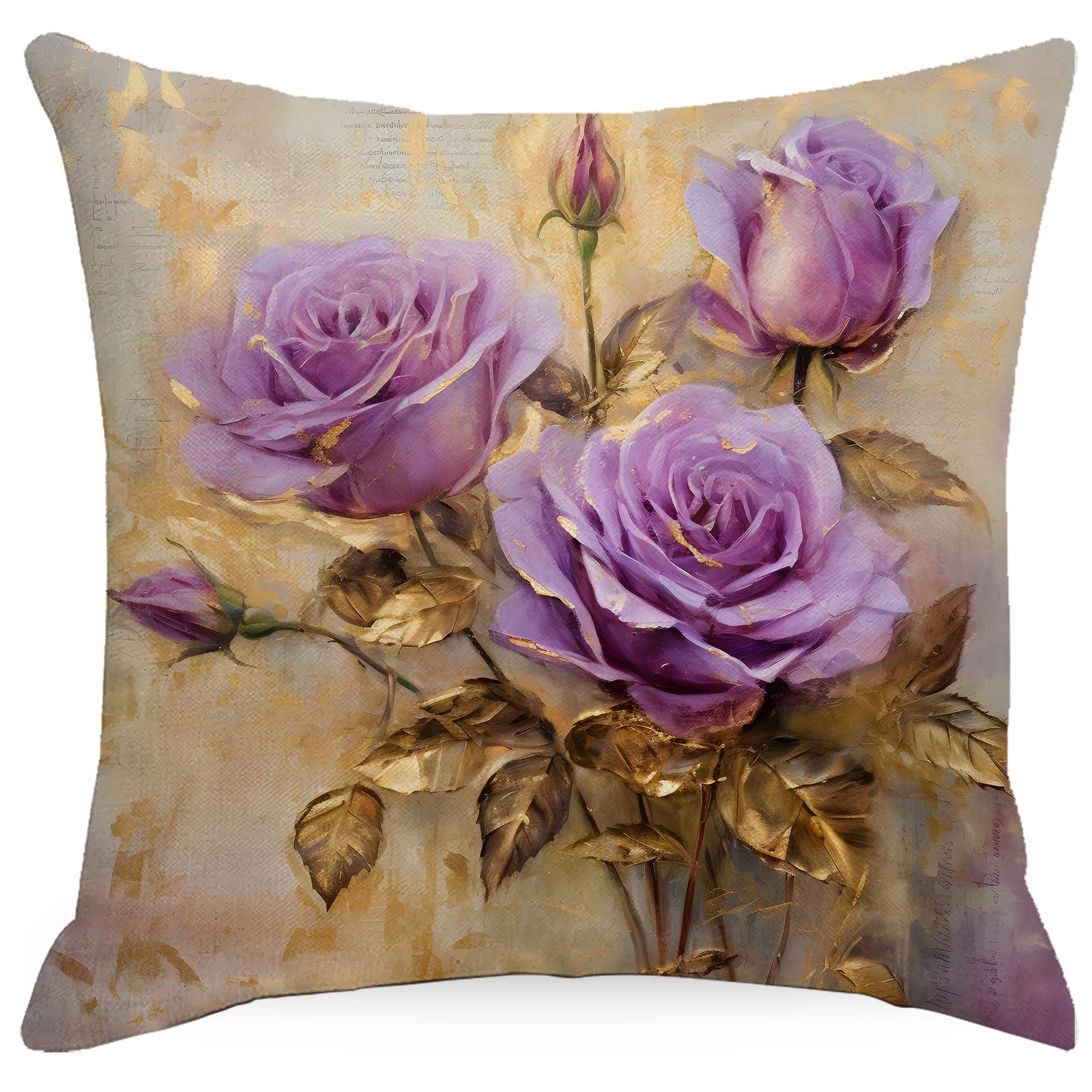 Ретро Американская Роза Наволочка Подушка для Дивана Прикроватная Подушка Наволочка Домашняя Наволочка Премиум Качество Прочная Полезная 45 * 45Cm