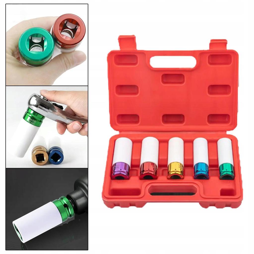 Impact Sockets For Rims 1/2" 15, 17, 19, 21, 22Mm