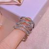 Accessories Ladies Exaggerated Luxury Ring Ring Micro Zircon Ring Ring