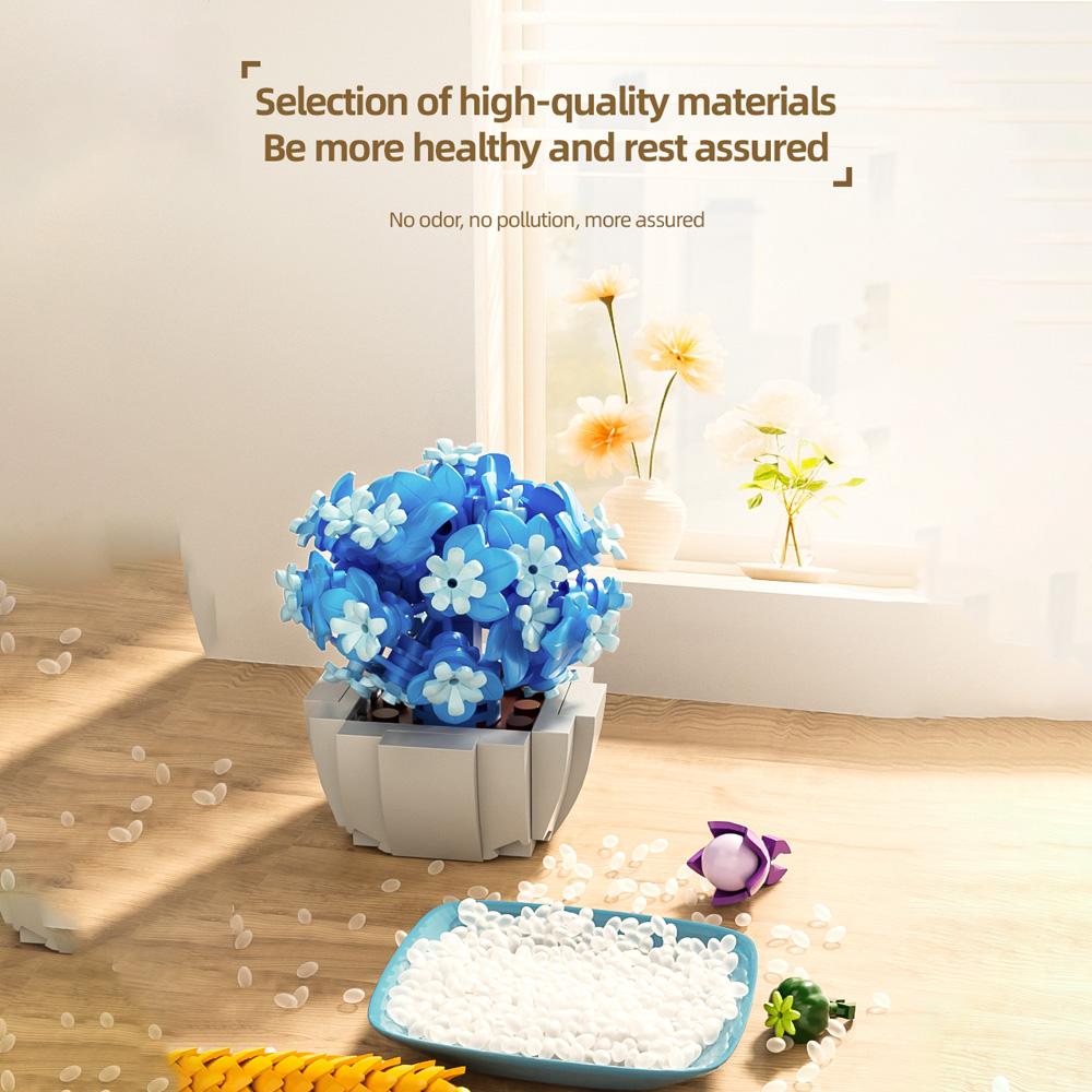 Diamond Particles Potted Succulent Building Blocks Bouquet Creative Simulation Holiday Gifts Children Adult Educational Toys