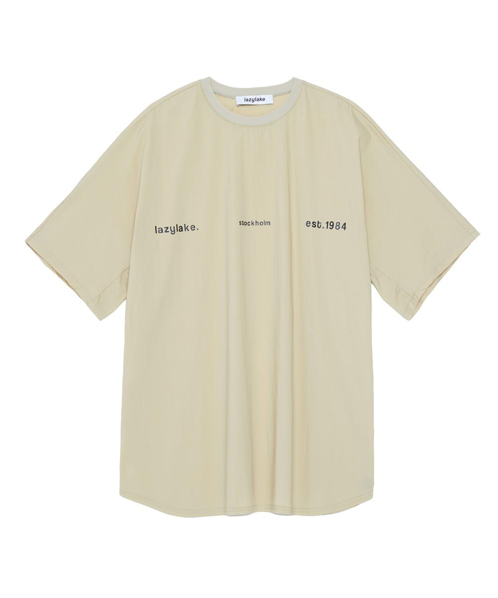 Lazy Lake Unisex Poplin Oversized T-Shirt Beige Sand/Free