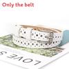 Womens Pu Leather Belt No Punching Required With Silver Buckle And Hollow Design