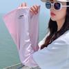 1 Pairs Summer Arm Cover Cool Ice Silk Sports Solid Color Loose Sun Protection Arm Sleeves Half Finger Gloves Arm Guard Cuff