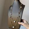 Autumn And Winter Long Tiger Eye Stone Pearl Beads Long Sweater Chain For Women'S Popular Necklace  Jewelry Accessories