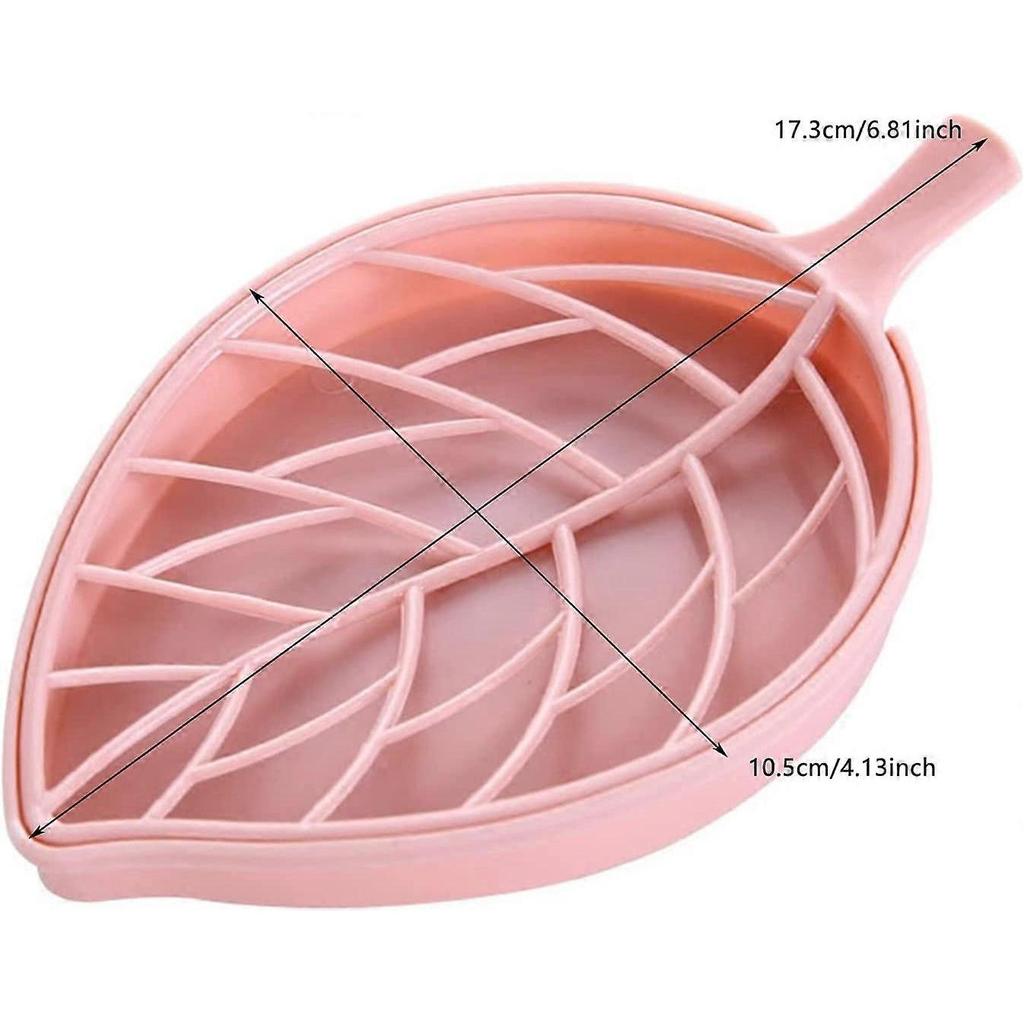 Soap Box Double Drain Soap Holder Leaf Shape Drainage Holder Tray Soap Storage Plate 6 Pcs Soap