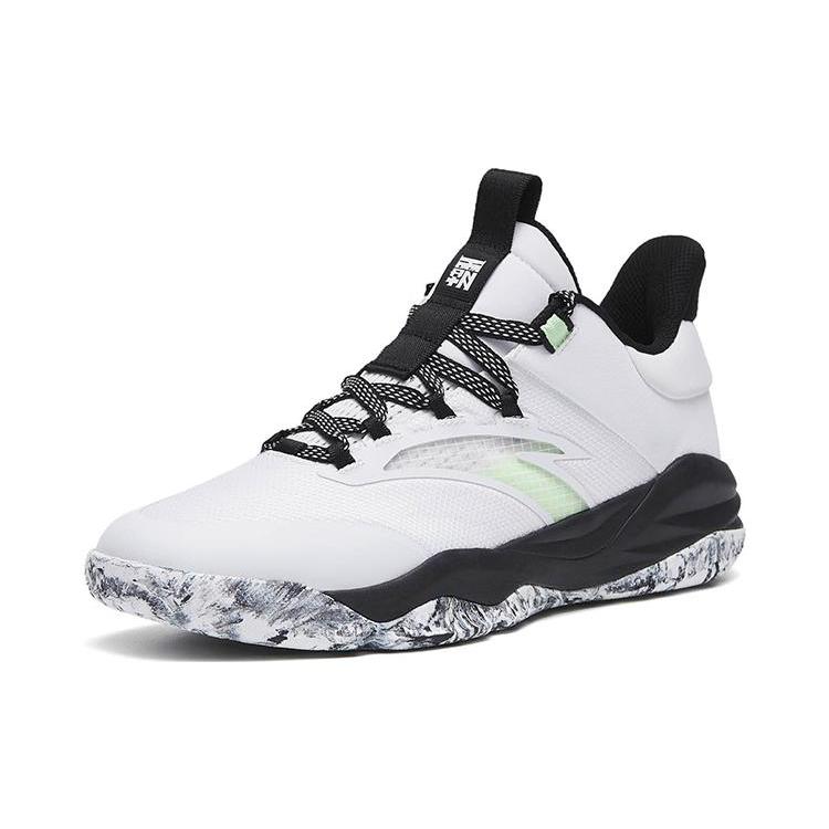 New Anta Bastard Anti Slip Wear Resistant Low Top Basketball Shoes White Black 912241601-1