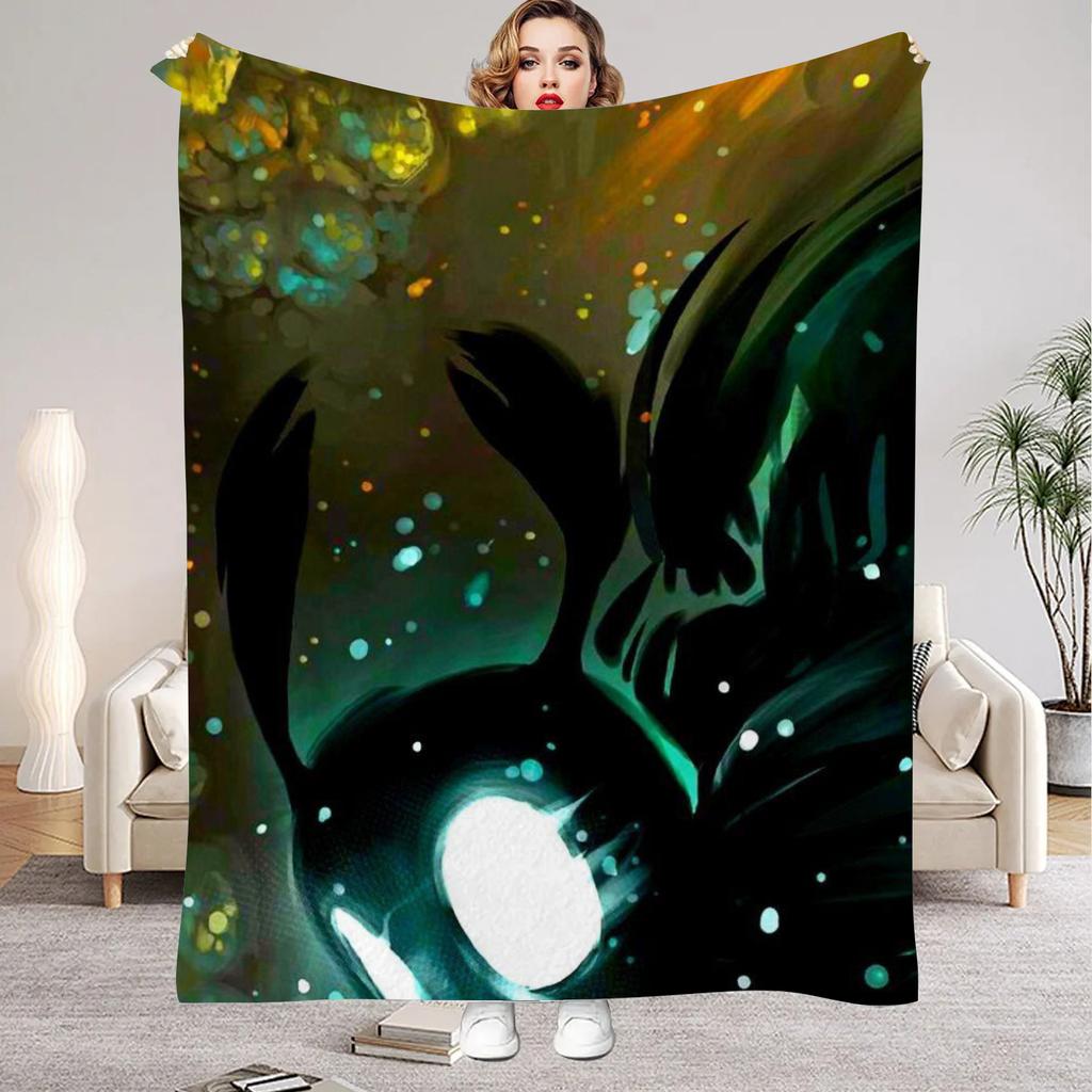Hollow Knight Blanket Cartoon Game Printed Flannel Blanket for Home Living Room Bedroom Decor New Year Christmas Gift for Fans