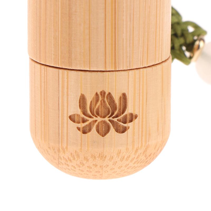 1 ml Bambusroller Leere Flasche Hautpflegebehälter Antiker Stil Roll-on-Flaschen Kleine Parfüm Ätherisches Öl Mit Anhänger