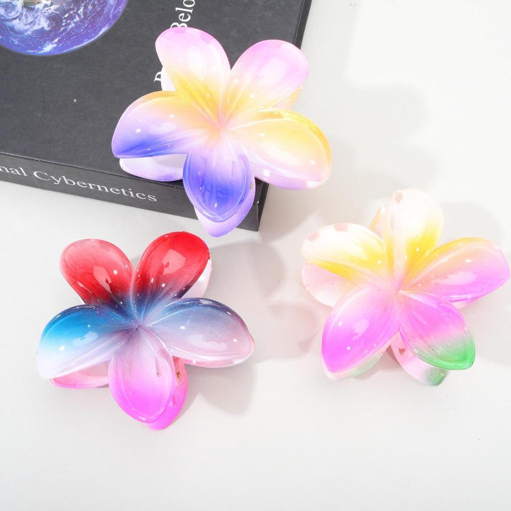 Gradient Plumeria Bauhinia Hair Clip - Simple Style Claw Clip for Women
