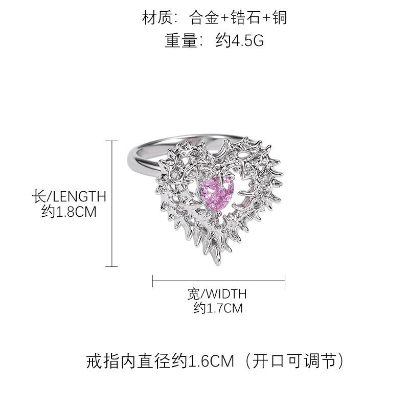 Original spike thorn love earrings niche exquisite temperament versatile necklace zircon necklace ring tide