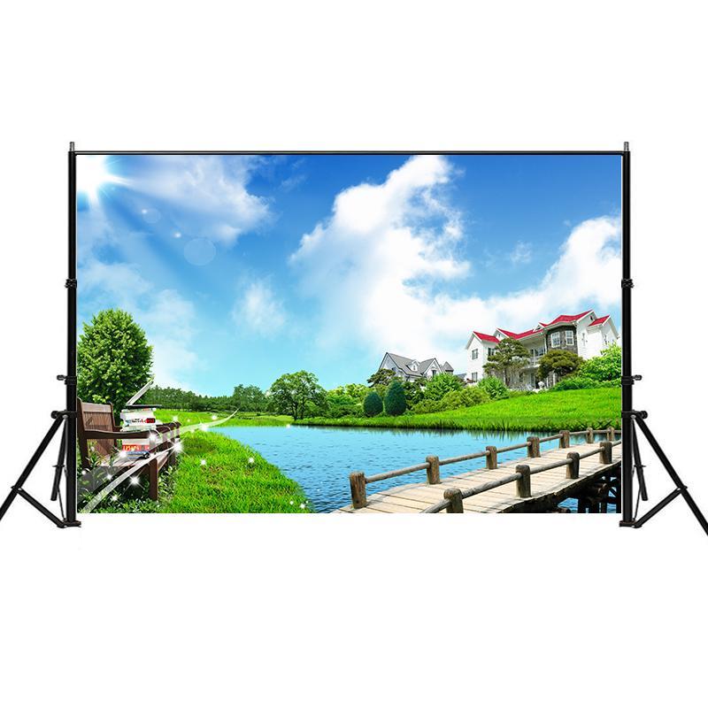 Landscape Backdrop with Blue Sky&White Clouds for Events,Parties,Studio Shoots,Outdoor Celebrations,Live Streaming