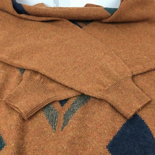 Pringle Argyle Knit Sweater Brown Size ML(USED)