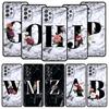 Letters Flower English Marble Phone Case For Samsung A17 A07 A55 A35 A25 A15 A05 A33 A31 A23 A21s A13 A41 A73 A53 A51 A71 Cover