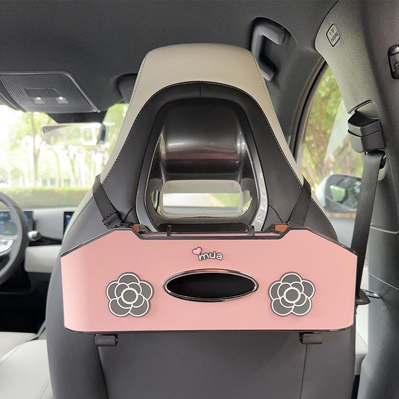 Aufbewahrungsbox für die Rücksitzlehne mit Taschentuchhalter & Getränkehalter - Multifunktionaler Organizer