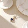 European Retro Titanium Heart Gemstone Pendant Clavicle Necklace for Women