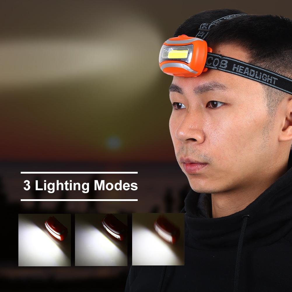 Waterproof Head Lamp Light Flashlight Headlight for Outdoor Cycling Camping Fishing(Orange)