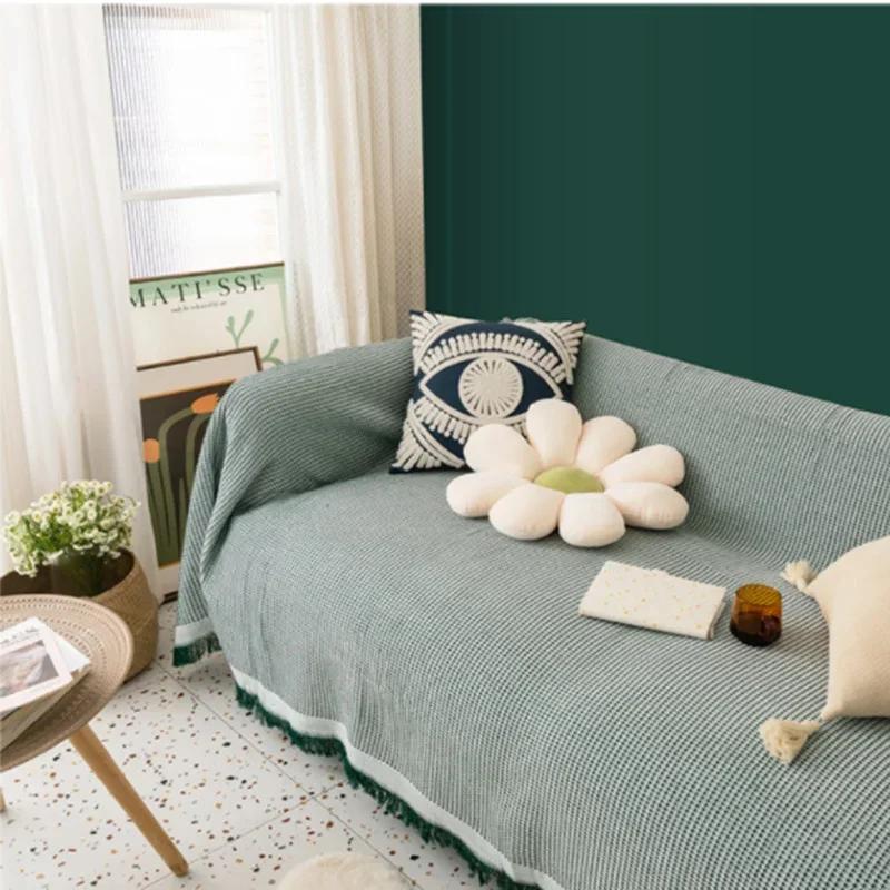 Weiche Sofadecke Camping Picknickmatte Reise Überwurfdecken mit Quaste Gestrickte Sommer Klimaanlagenhandtücher Bettplaid Wandteppich