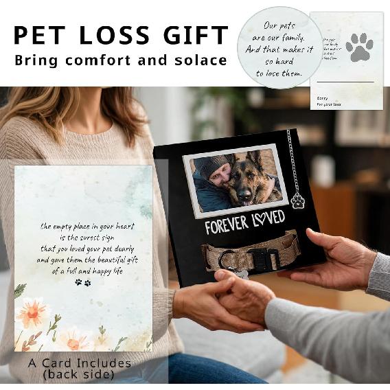 MYPAWLETS Dog/Cat Collar Memorial Frame with Paw Print Charm,Pet Loss Sympathy Gift,Pets Memorial Gift for Loss of Dog,Forever Loved Pet Keepsake