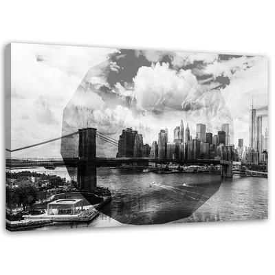 Canvas Print New York Geometric City Black and White