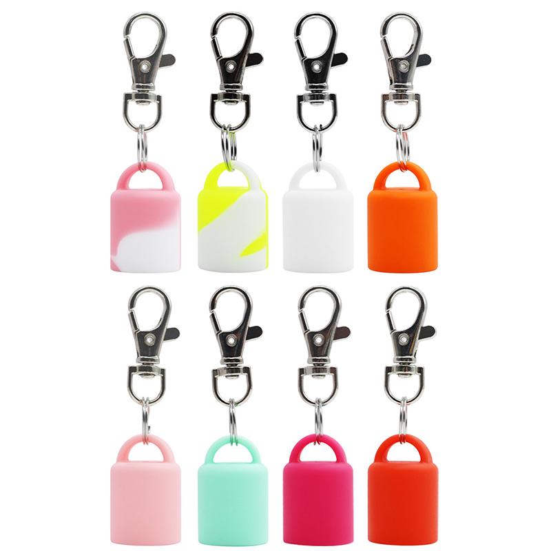 High Quality Practical Silicone Keychain Cap Portable Durable Holder Keychain Compatible For Lip Balm Lipstick Storage Cap