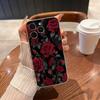 Bright Red Roses Phone Case for iPhone 17 Air 16 15 14 13 12 11 Pro Max Plus Mini X 8 7 Soft Transparent Cover Fundas Accessory